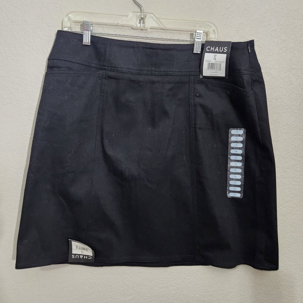 Chaus Womens Black Skirt Size 16 Jet Black Knee Length Casual Wear Business